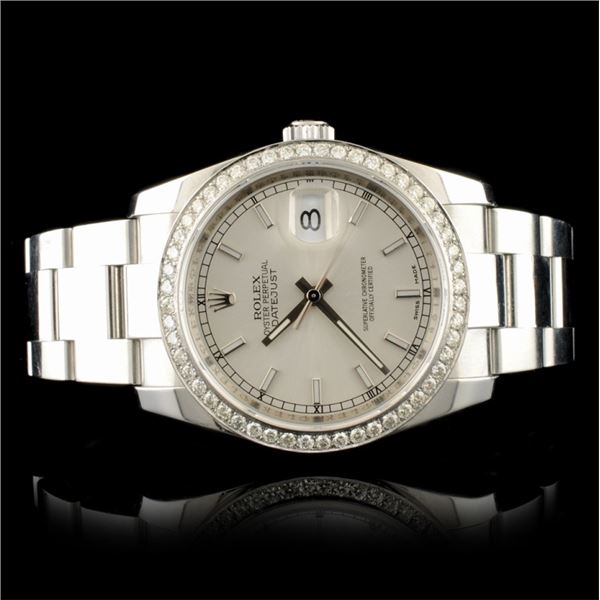 Rolex DateJust 116200 SS 1.35ct Diamond 36MM Watch