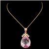 Image 2 : 14K Gold 25.50ct Kunzite & 0.40ctw Diamond Pendant