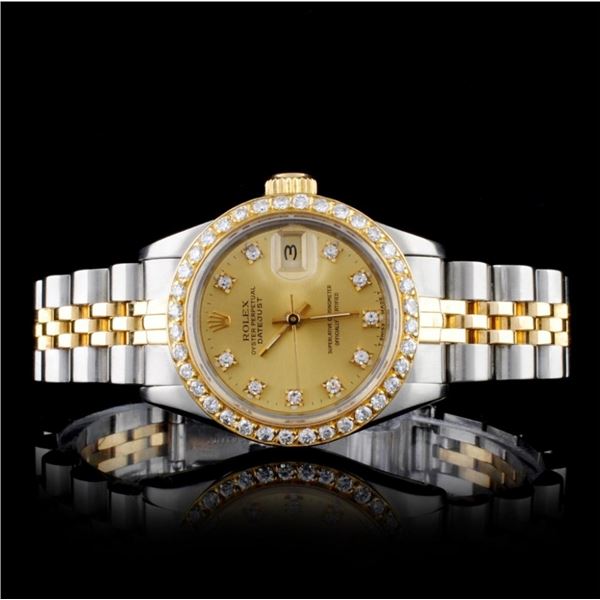 Rolex TT DateJust Diamond Ladies Watch