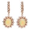 Image 1 : 14K Gold 4.00ct Opal & 1.40ct Diamond Earrings