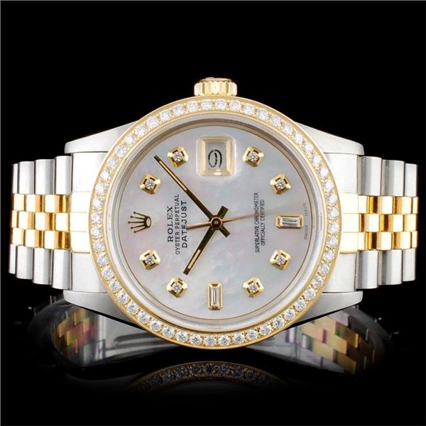 Rolex YG/SS DateJust Diamond 36MM Watch