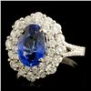 Image 2 : 18K Gold 2.96ct Sapphire & 1.51ctw Diamond Ring