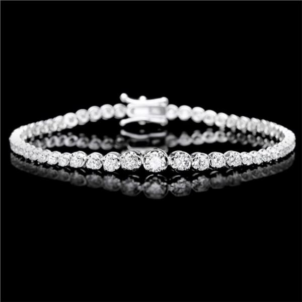 18k White Gold 3.00ct Diamond Bracelet