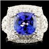 18K Gold 5.13ct Tanzanite & 1.85ctw Diamond Ring