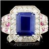14K Gold 5.18ct Sapphire & 0.84ctw Diamond Ring