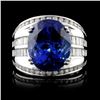 18K Gold 10.28ct Tanzanite & 1.56ctw Diamond Ring