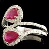 Image 2 : 14K Gold 1.60ct Ruby & 0.60ctw Diamond Ring