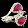 Image 3 : 14K Gold 1.60ct Ruby & 0.60ctw Diamond Ring