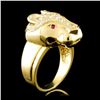 Image 4 : 18K Gold 0.05ct Ruby & 1.00ctw Diamond Ring