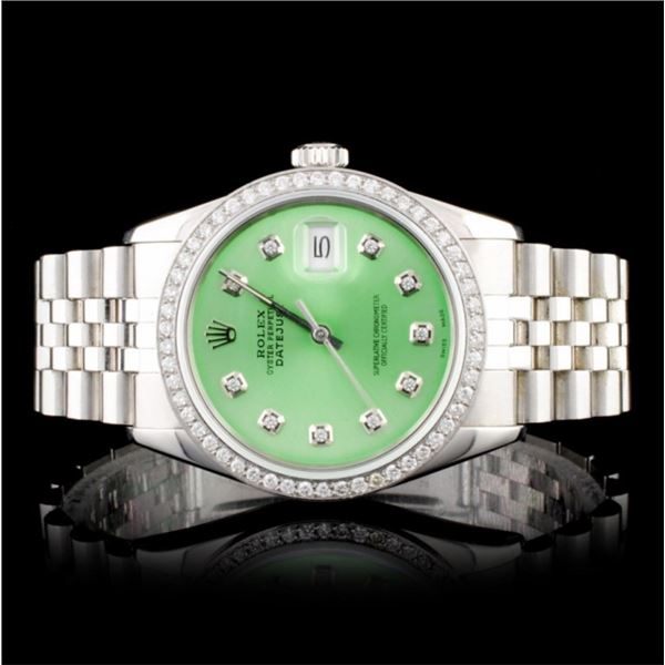 Rolex SS DateJust Diamond 36MM Wristwatch