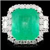 18K Gold 7.93ct Emerald & 1.67ctw Diamond Ring