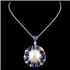 Image 2 : 18K Gold 13.00MM Pearl & 1.08ctw Diamond Pendant
