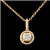 Image 1 : 14K Gold 0.69ctw Diamond Pendant