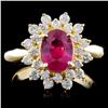 Image 1 : 14K Gold 1.25ct Sapphire & 0.68ctw Diamond Ring