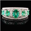 Image 2 : 14K White Gold 1.08ct Emerald & 0.25ctw Diamond Ri