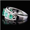 Image 3 : 14K White Gold 1.08ct Emerald & 0.25ctw Diamond Ri