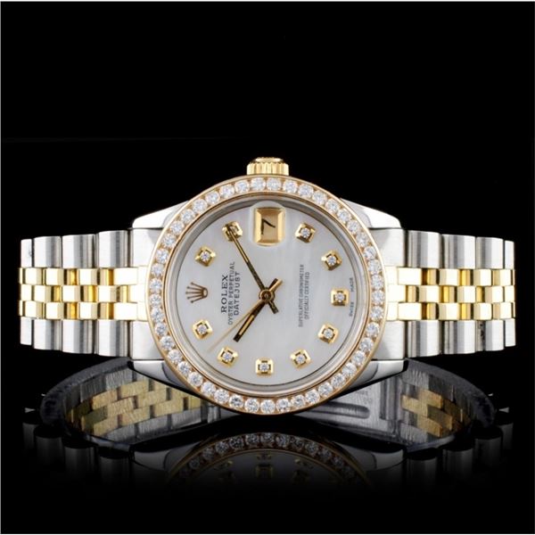 Rolex YG/SS DateJust Diamond Mid-Size 31MM Watch