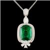 18K Gold 21.83ct Emerald & 4.44ctw Diamond Pendant
