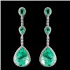 18K White Gold 26.82ct Emerald & 2.33ct Diamond Ea