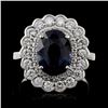 Image 1 : 18K White Gold 3.52ct Spinel & 0.78ct Diamond Ring