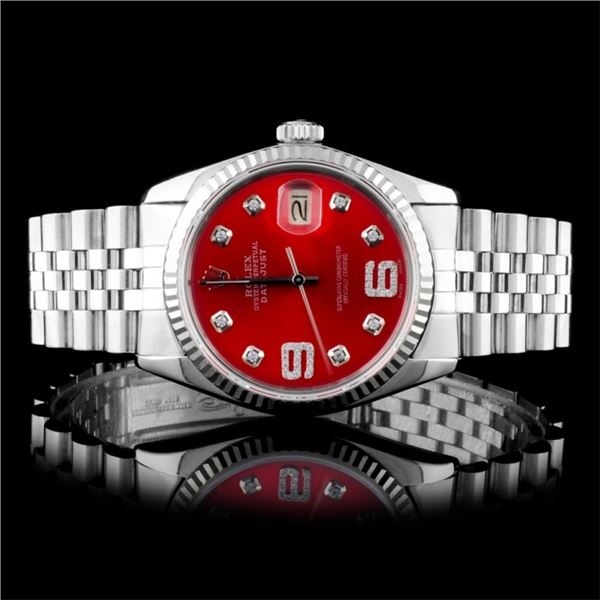 Rolex SS DateJust Diamond 36MM Wristwatch