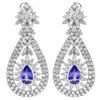 14K Gold 6.00ct Tanzanite & 7.20ct Diamond Earring