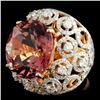 Image 2 : 18K Gold 17.17ct Tourmaline & 2.55ctw Diamond Ring