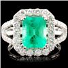 18K Gold 1.97ct Emerald & 1.19ctw Diamond Ring