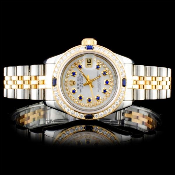 Rolex YG/SS DateJust Diamond Ladies Watch