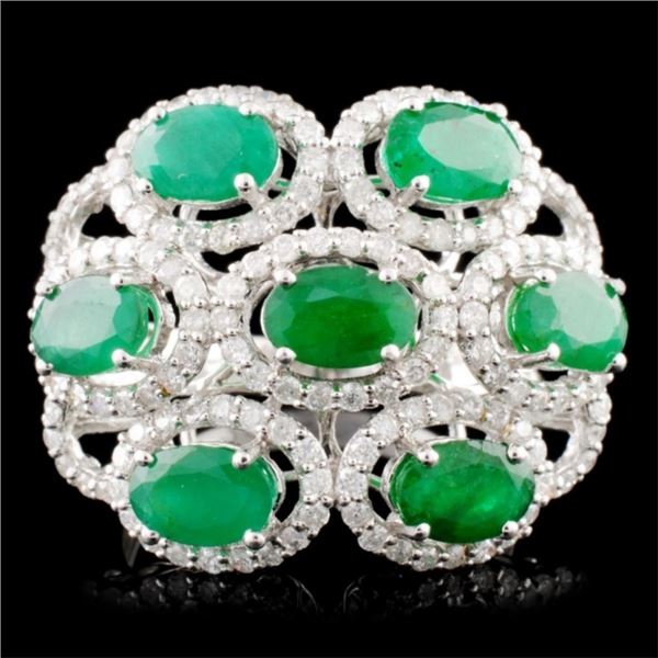 14K Gold 3.20ct Emerald & 1.06ctw Diamond Ring