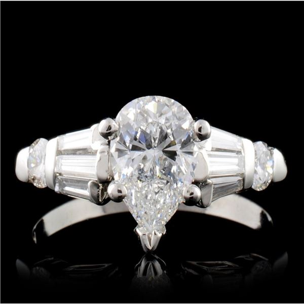 Solid Platinum 2.03ctw Diamond Ring