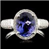 18K Gold 2.36ct Tanzanite & 0.50ctw Diamond Ring