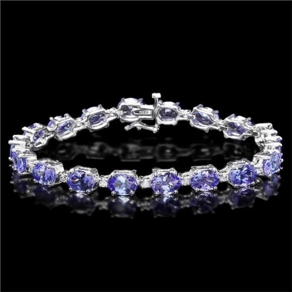 `14k Gold 19.00ct Tanzanite & 0.75ct Diamond Brace