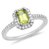 Image 1 : 14K Gold 0.75ct Peridot & 0.25ct Diamond Ring