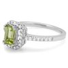 Image 2 : 14K Gold 0.75ct Peridot & 0.25ct Diamond Ring