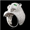 Image 3 : 18K Gold 0.17ct Garnet & 5.36ct Diamond Ring