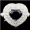 18K Gold 2.55ct Sapphire & 1.80ctw Diamond Ring