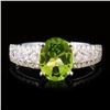 Image 1 : 14k Gold 1.63ct Peridot & 0.43ctw Diamond Ring