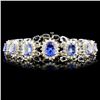 14K Gold 29.40ctw Tanzanite & 2.60ctw Diamond Brac