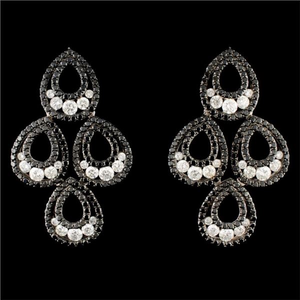 14K Gold 6.09ctw Diamond Earrings