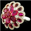 Image 2 : 18K Gold 6.15ct Ruby & 0.59ctw Diamond Ring