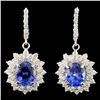 Image 1 : 14K Gold 4.00ctw Tanzanite & 1.47ctw Diamond Earri