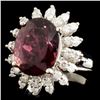 Image 2 : 14K Gold 7.33ct Tourmaline & 0.88ctw Diamond Ring