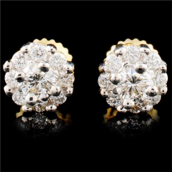 18K Gold 0.66ctw Diamond Earrings