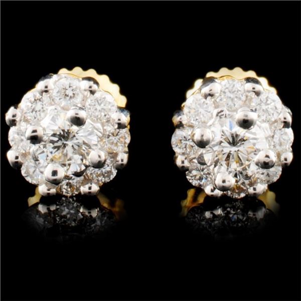 18K Gold 0.66ctw Diamond Earrings