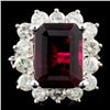 Image 1 : 14K Gold 4.5ct Tourmaline & 1.85ctw Diamond Ring