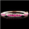 Image 1 : 14K Gold 3.96ctw Ruby & 0.63ctw Diamond Bangle