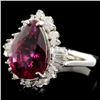 Image 2 : 14K Gold 4.88ct Tourmaline & 0.50ctw Diamond Ring