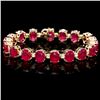 Image 1 : `14k Gold 45.00ct Ruby & 1.00ct Diamond Bracelet