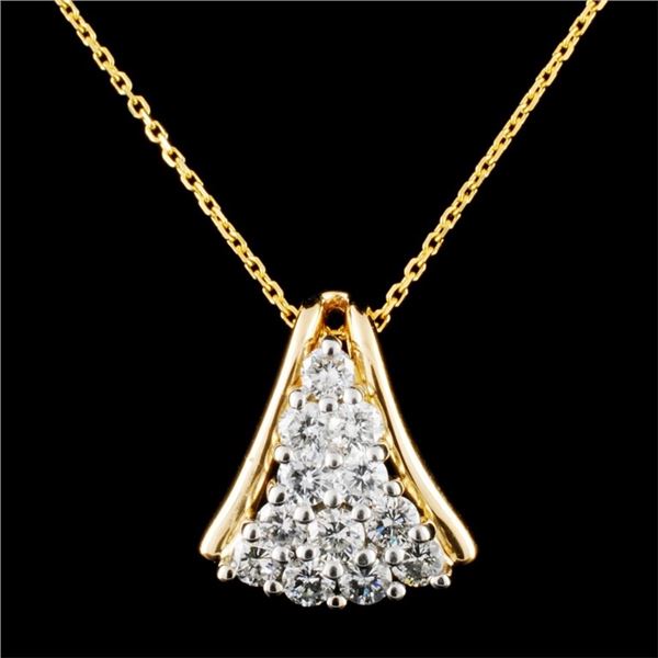 14K Gold 0.62ctw Diamond Pendant